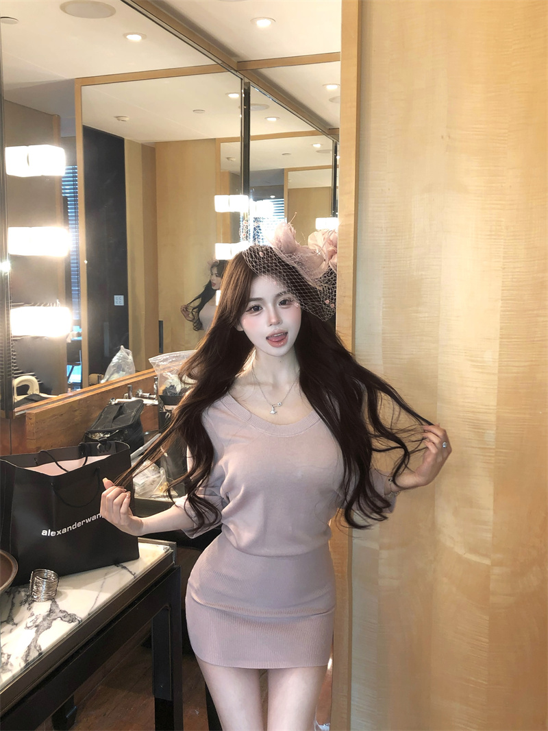 라운드 베이직 심플 슬림핏 반팔 미니원피스 양군스토어S311 : Yang-Gun Shop
