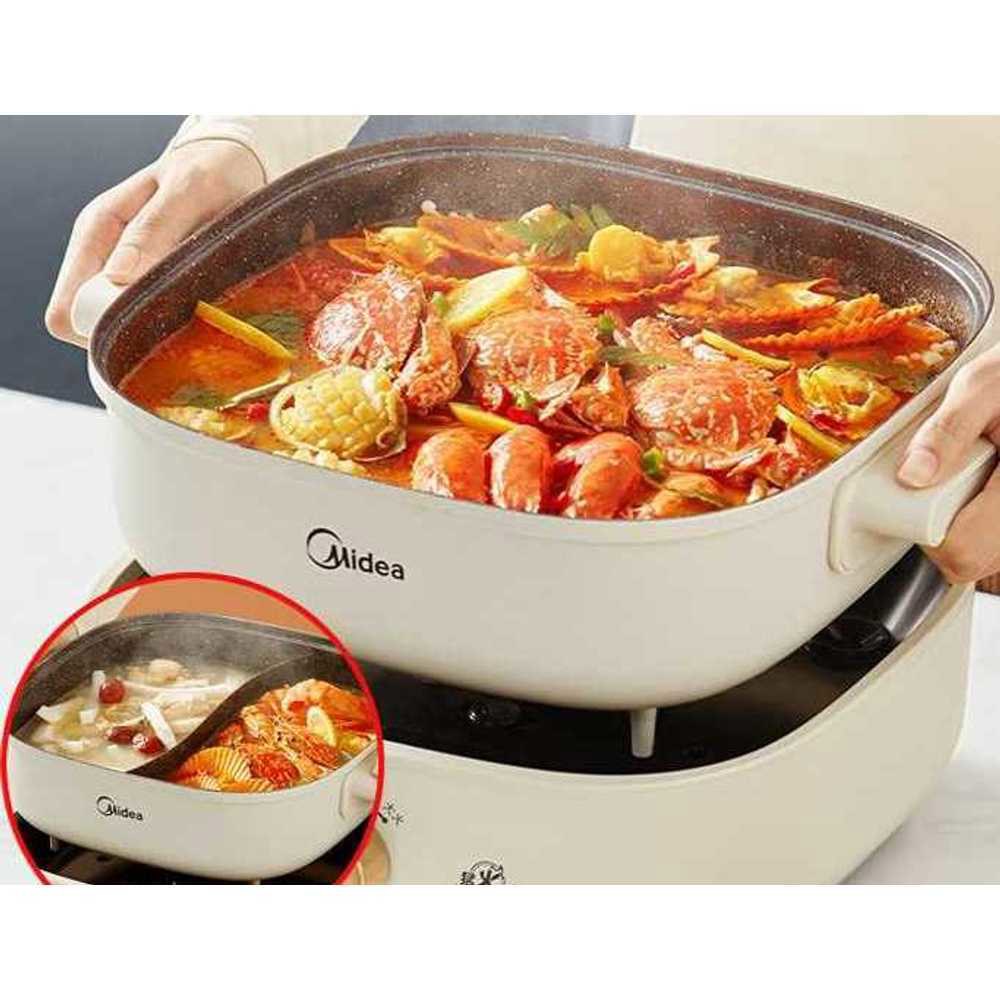 전기냄비 오연수 샤브샤브 훠궈 갈비찜 멀티쿠커 반반전골 보온 훠궈냄비 급속 6L 단솥 : 여섯봉지