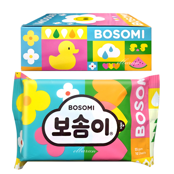 보솜이 휴대용 물티슈 펀앤플레이 라이트 10매x10팩 / 베이비케어 아기물티슈 : 주식회사 올바른 -올핏