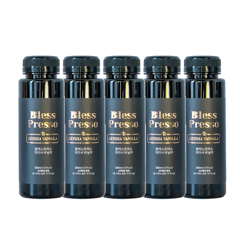 블레스프레소 에티오피아 게이샤 바닐라 콜드브루 더치 커피원액 250ml, 5개 : blessbrew