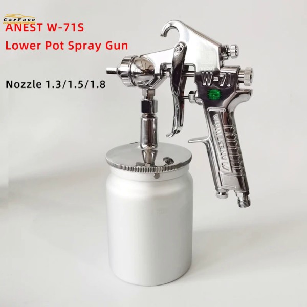 일본 이사타 W-71S 스프레이건 자동차 가구 페인트 프라이머 냄비 아래 공압 분무 깍지 1.5mm : 영원하이닉스