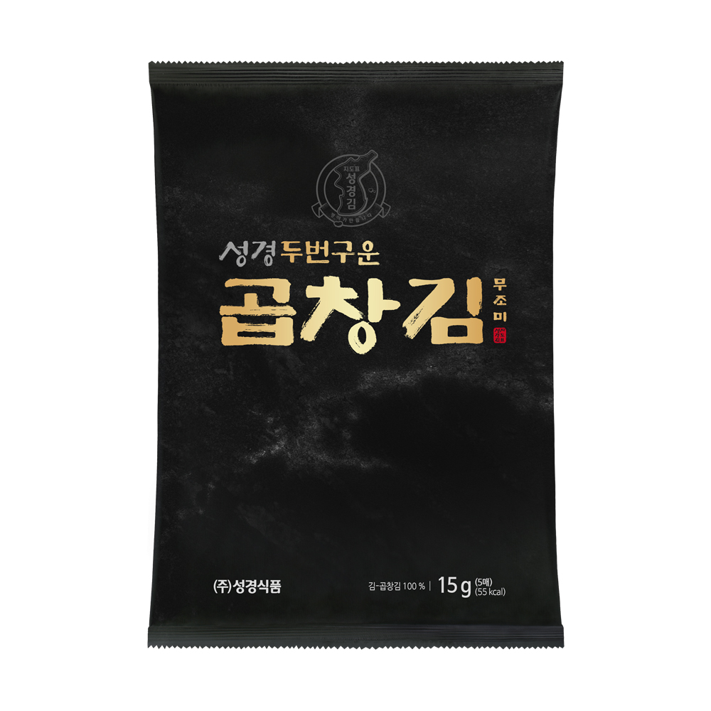 [성경김본사] 프리미엄 두번구운 곱창김(전장김) 15g, 1봉 : 주식회사 성경식품