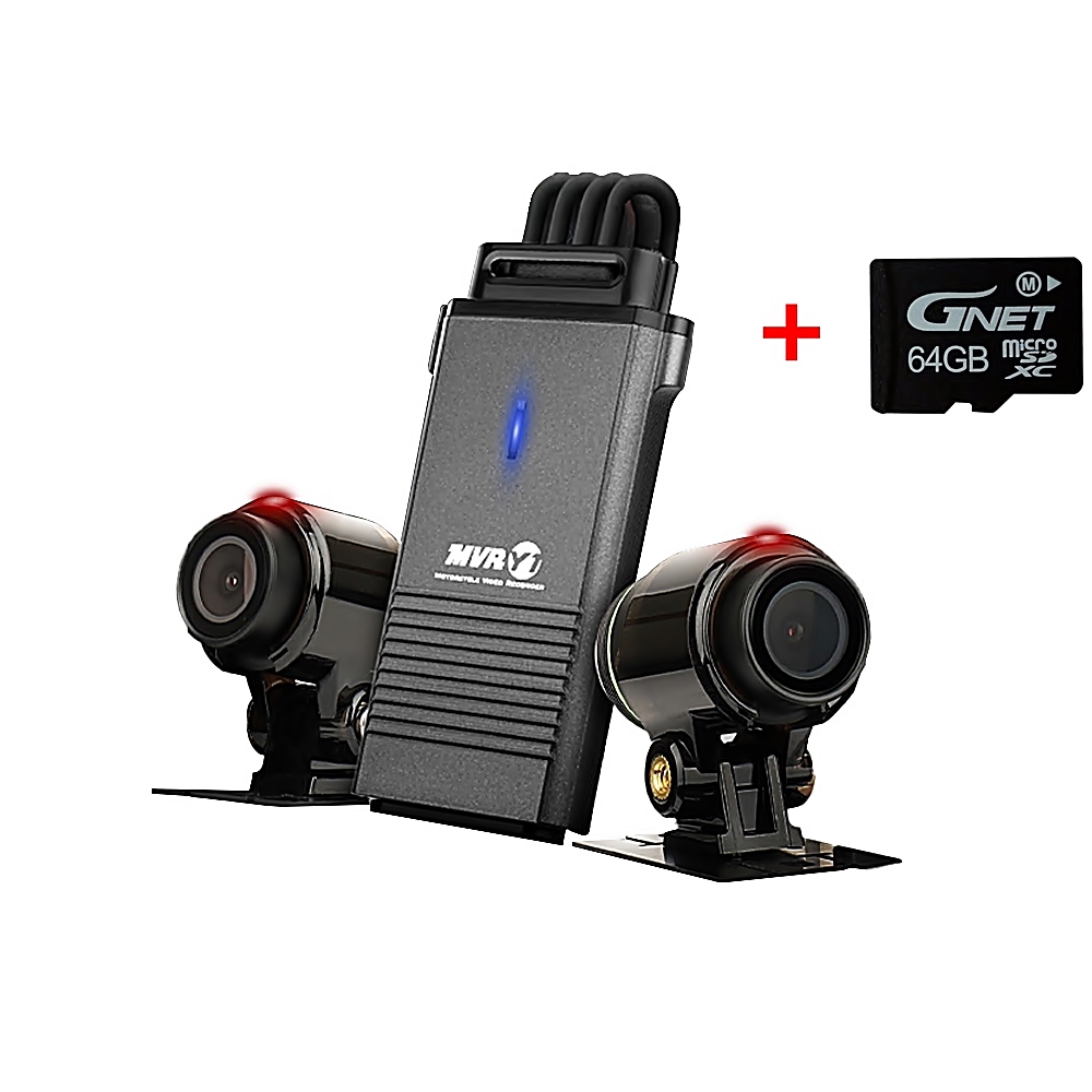 지넷 오토바이 블랙박스 바이크2채널 MVR 스마트폰연동 Y1+동글 32G+64G : 블랙박스멀티샵
