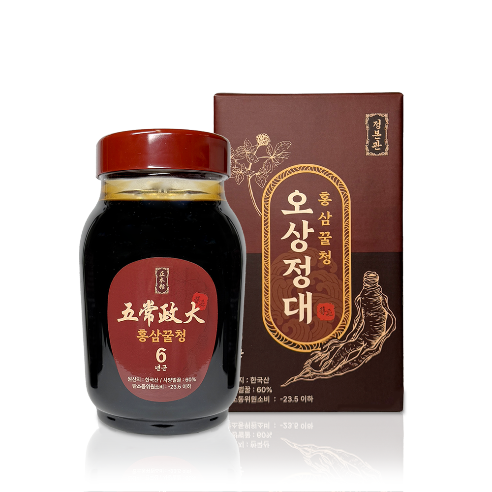 정본관 고함량 흑염소진액 x 홍삼꿀청 세트 (의명오기 흑염소즙 87% 30포, 홍삼꿀청 2.4kg) : 정본관
