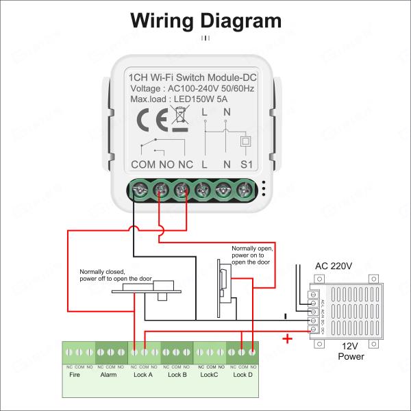 Tuya WiFi 스위치 모듈 DC 스마트 홈 DIY 건식 접촉 1224V AC 100-240V Alexa Google 어시스턴트와 호환 가능 : 미주일레