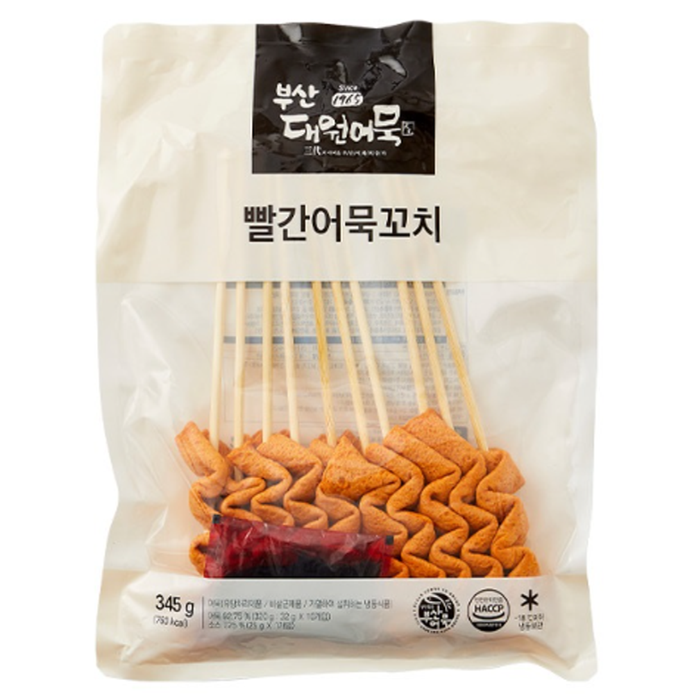빨간어묵꼬치 소스포함 345g 겨울간식 빨간오뎅 매운 포차 꼬지 포장마차 술안주 밀키트 : AI FOOD
