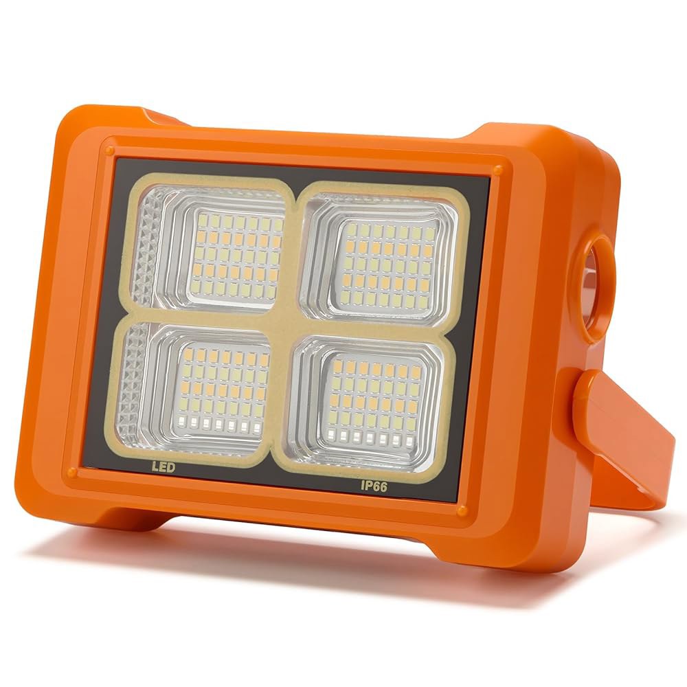 메이뎅 LED 태양광 작업 조명 100W 휴대용 작업장 충전식 캠핑 조명, 비상 정전 야외 : 아리아마