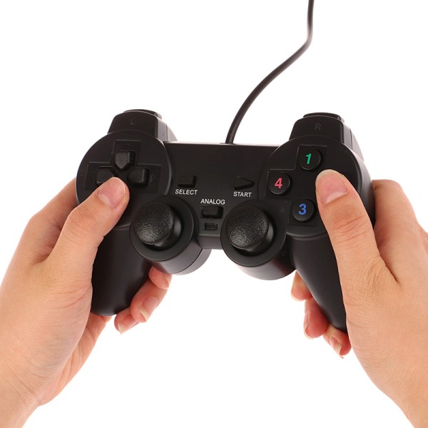 조이스틱 유선 USB PC 컨트롤러 PC 컴퓨터 노트북 게임용 컨트롤러 윈도우용 듀얼 진동 모터 : TradeBulk