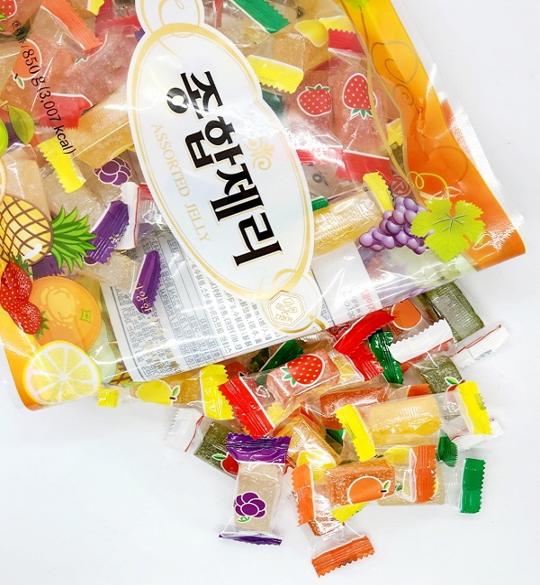 아리랑 종합제리 850g x 8개입(박스) 대용량 과일맛 젤리 건강한 6가지맛 : 다머거