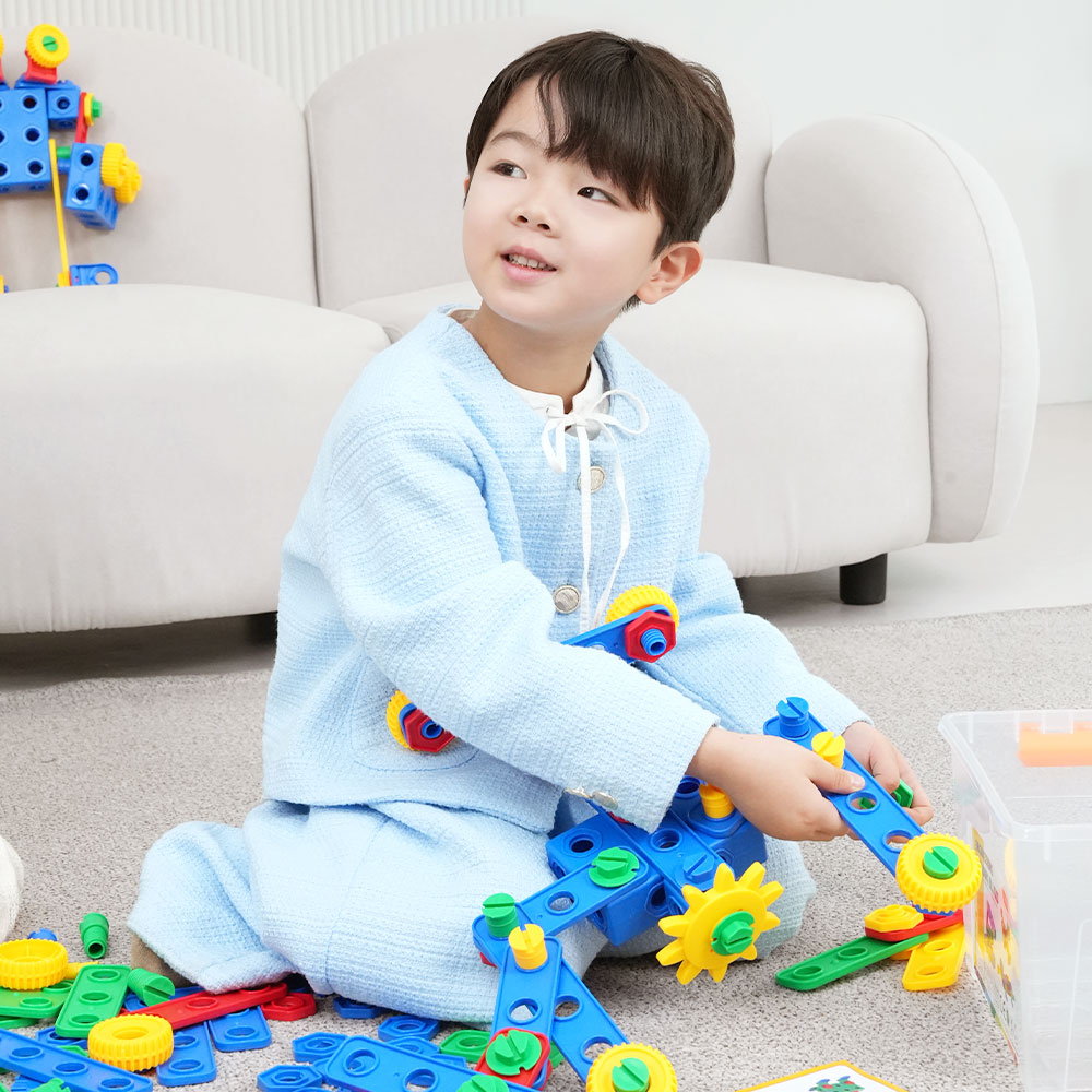엔지니어링 블럭 유아 어린이 공구 놀이 너트 볼트 세트 장난감 : 아리아띠