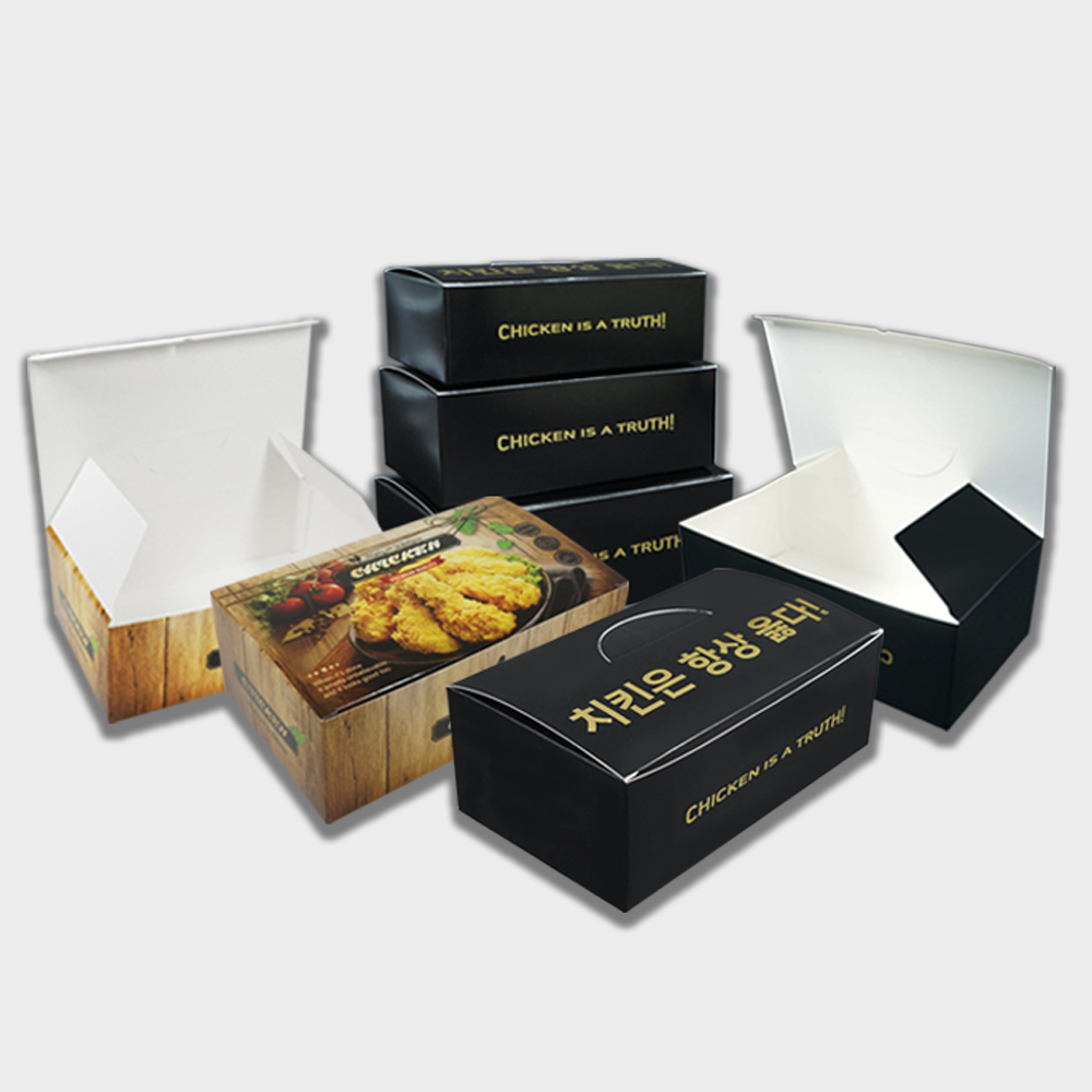 마닐라지/블랙 치킨박스 포장박스 배달용기 치킨 닭강정 통닭 튀김 200개입 : 냅킨코리아