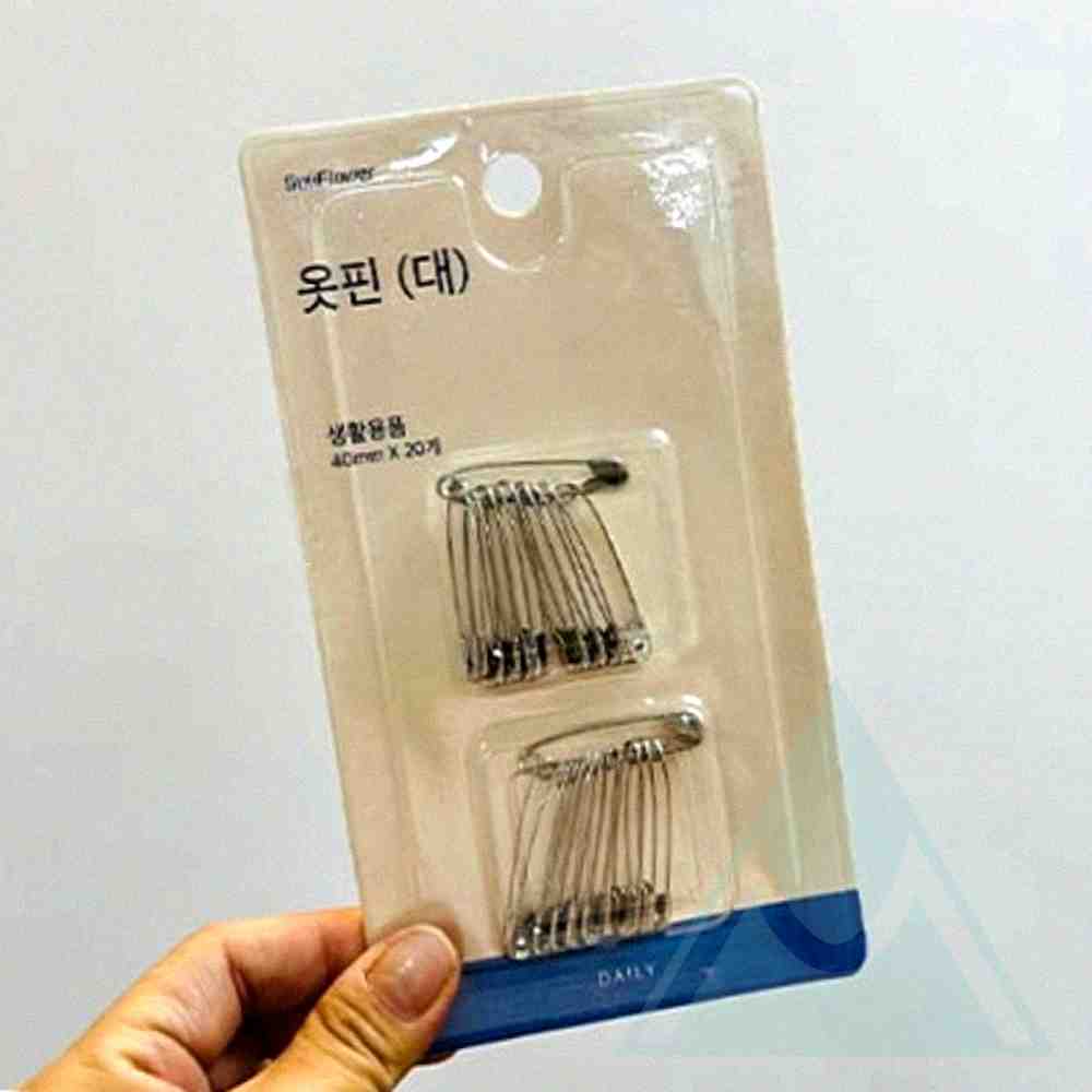올몰 옷핀 대형 20p 스냅핀 실버핀 : 올이커머스