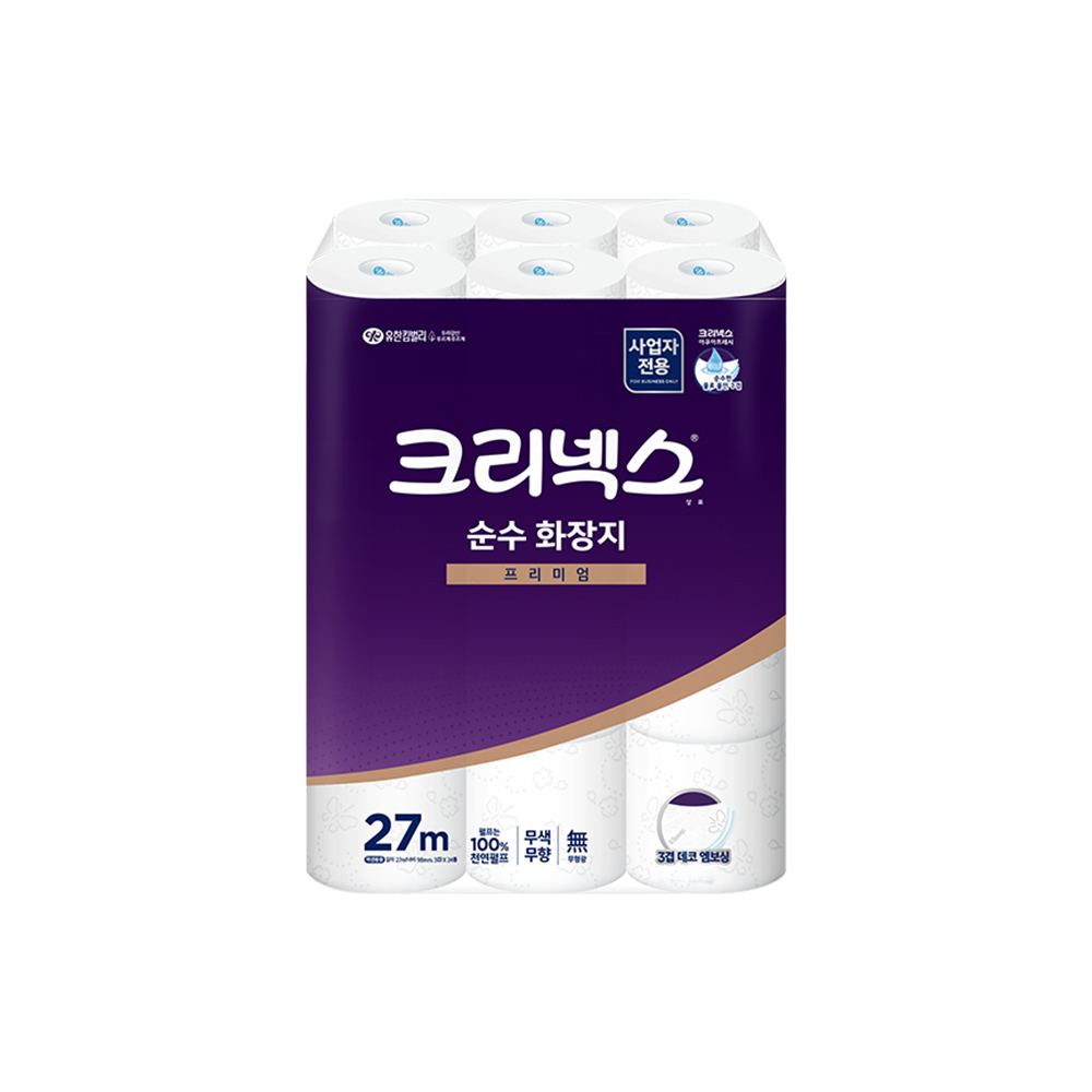 크리넥스 순수 3겹 두루마리 화장지 27m 24롤 X 1팩 4518063 : 유한킴벌리 공식대리점몰