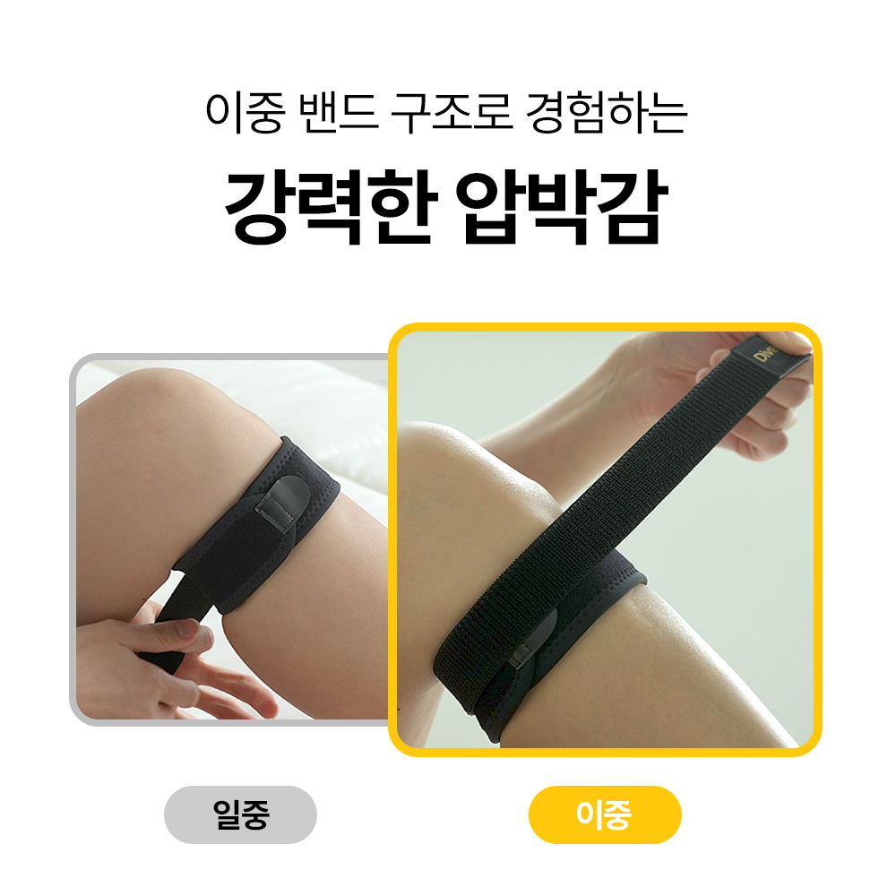이중 압박 1세트 (총2개) 무릎보호대 아대 밴드 러닝 등산 테니스 디베코 : 디베코