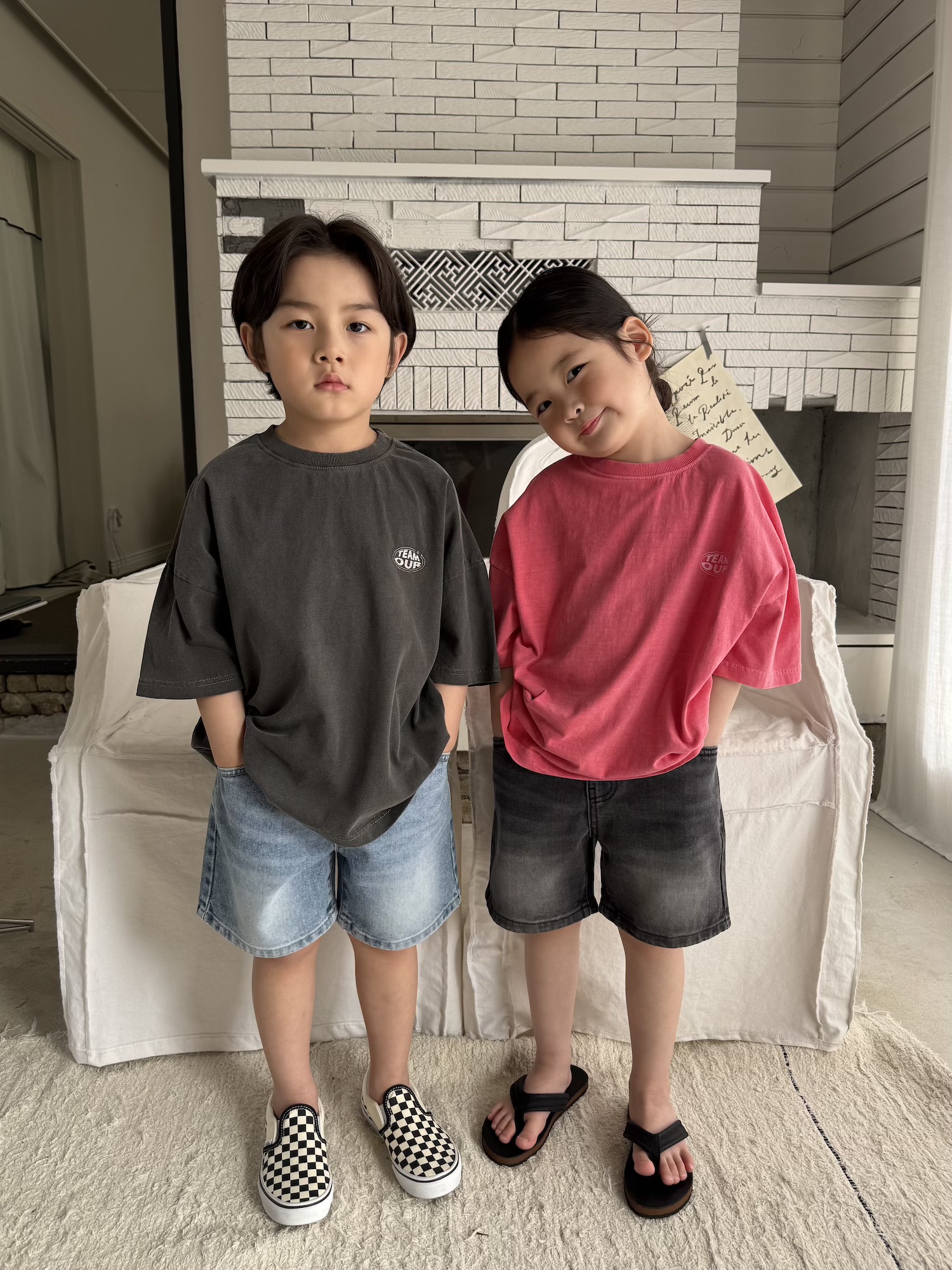 주니어 청바지 아워 청반바지 초등 여아 남아 와이드 데님 키즈 반바지 our아동복 25여름 : 로로이 loloy