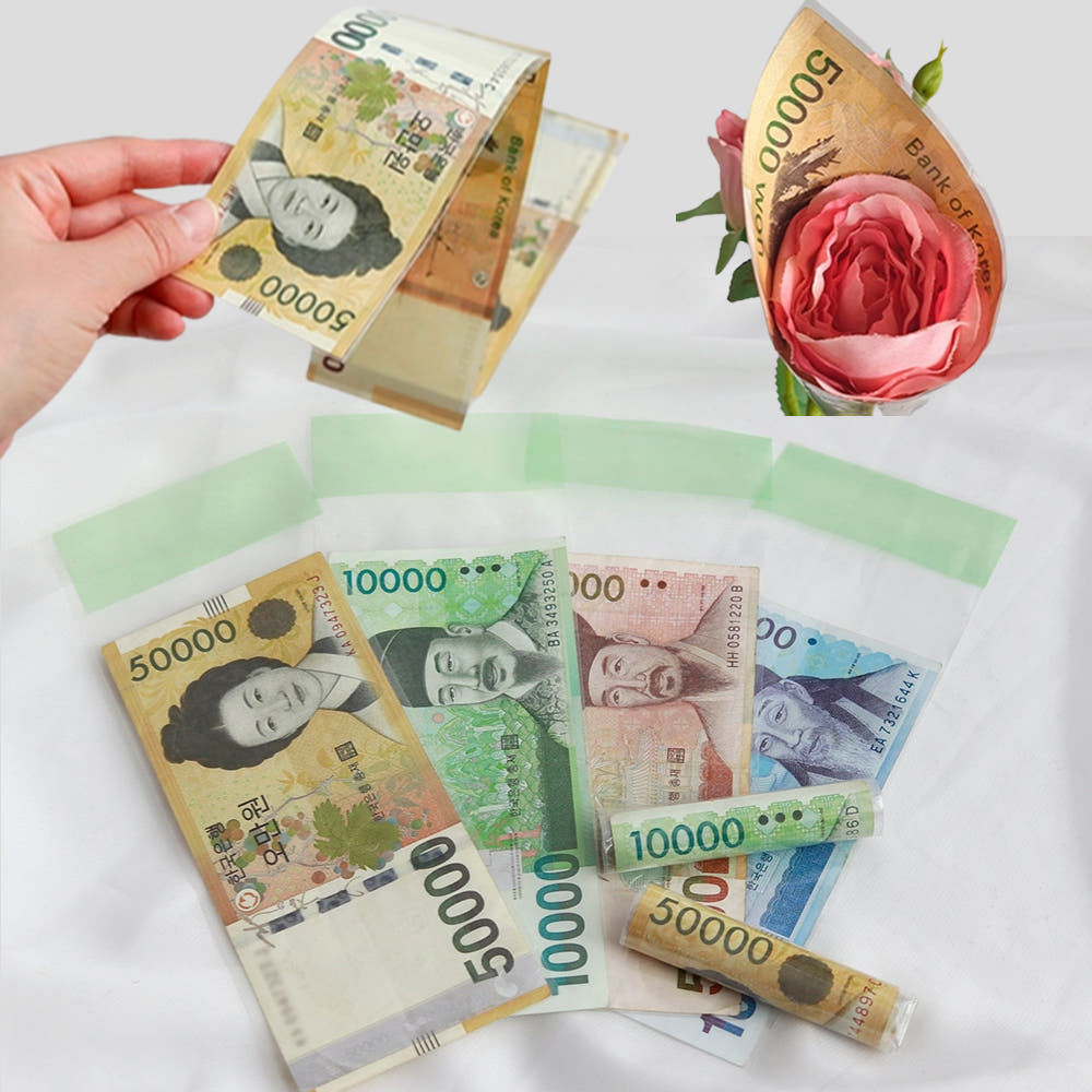 돈티슈만들기 돈다발만들기 돈비닐봉투 OPP 100매 : 공구이이마켓