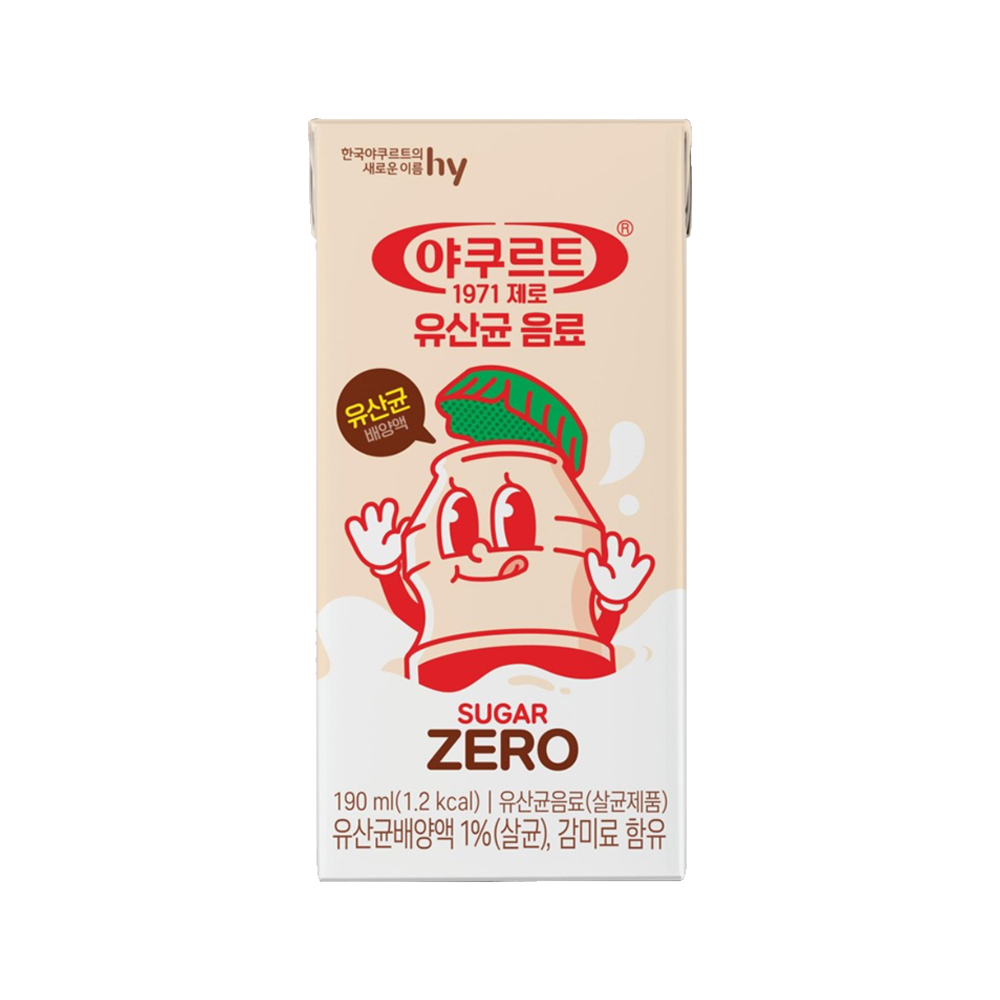 hy 에치와이 야쿠르트 유산균음료 슈가제로 190ml x 10개 : 위드원샵