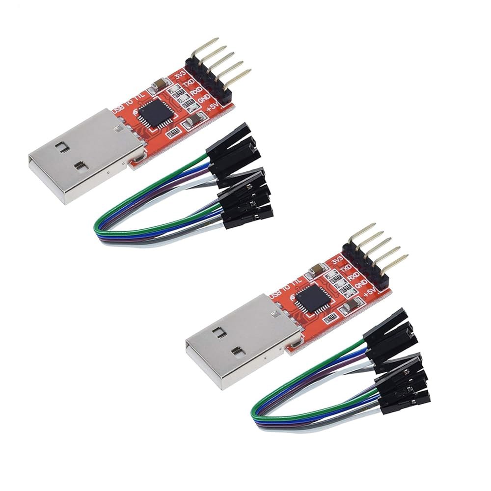 2팩 USB 2.0에서 TTL 모듈 직렬 변환 어댑터 모듈, 점퍼 와이어가 있는 USB에서 다운로드기. : 대성코리아22