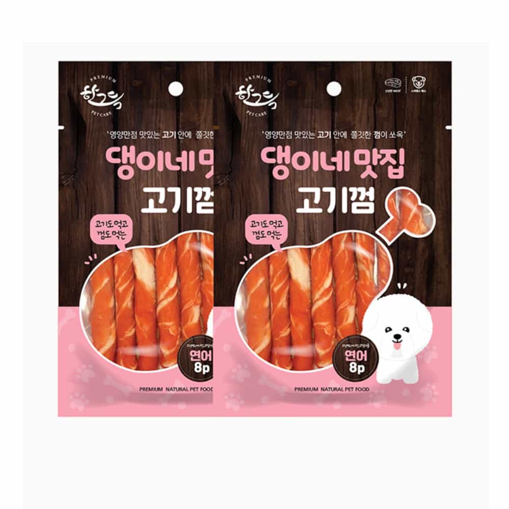 판다스토어 고기껌 연어 8P 애견간식 맛좋은강아지간식 : Da판다몰