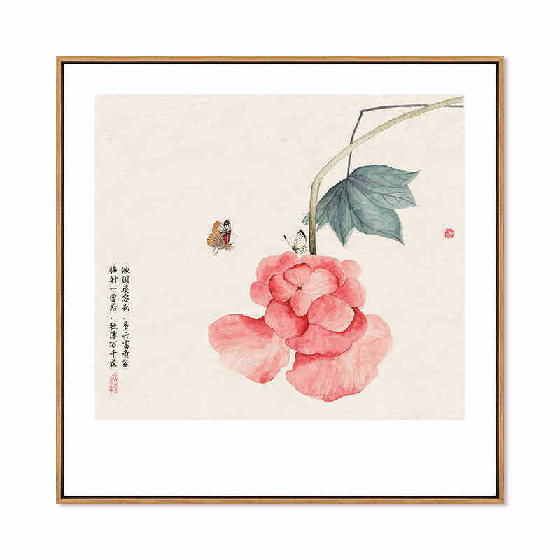 중국식당 벽 인테리어 그림 꽃 거실 배경 벽걸이 중국식 다실 현관 연꽃 액자 : 흐린하늘
