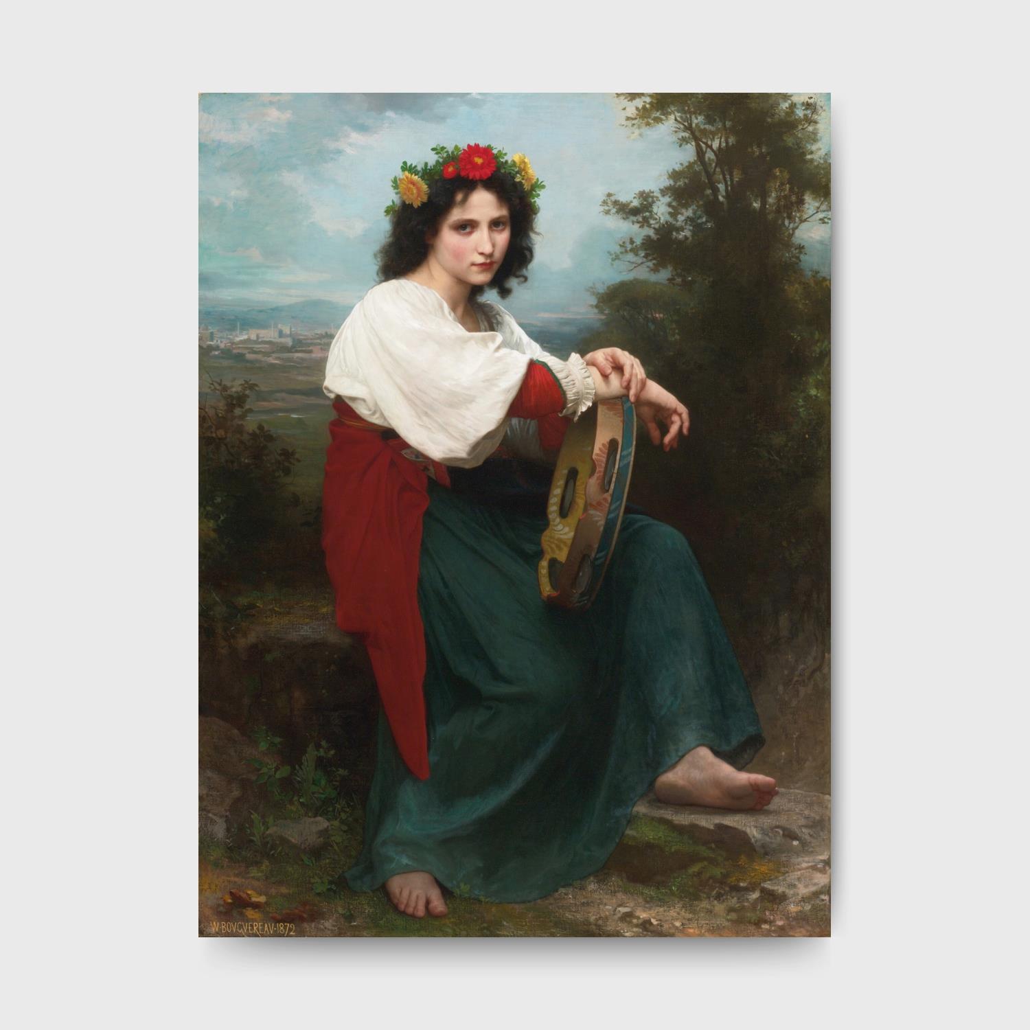 [윌리암 부게로] 탬버린 이탈리아 - William Bouguereau - 인기작품, 세계명화, 명작 [인물] [프랑스] [신고전주의] : 아트스코