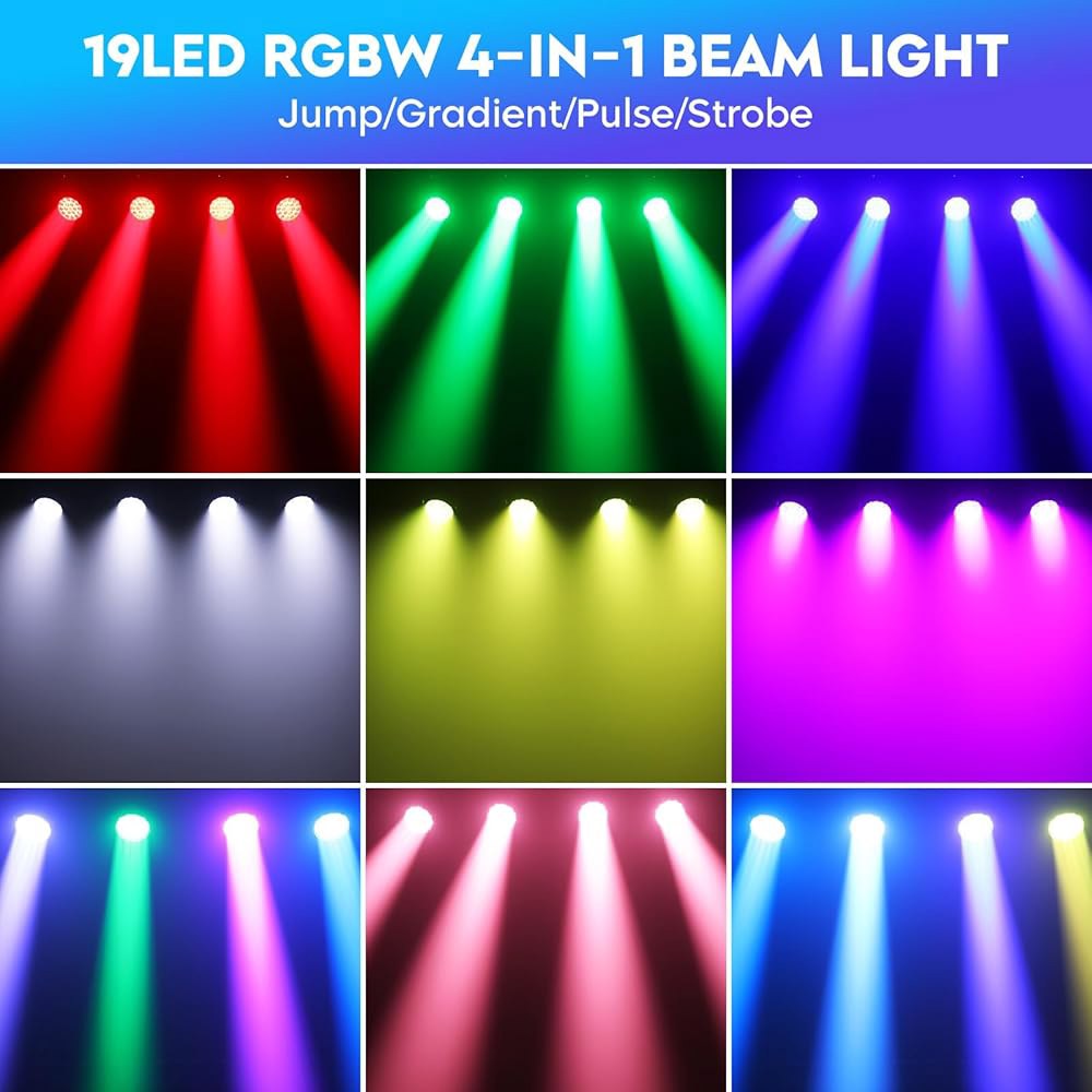 19X10W 무빙 헤드 DJ 조명, DMX 512 사운드 활성화 컨트롤의 스테이지 파티 디스코 웨딩 무대 조명을 위한 빔/워시/줌 효과 조명 1 PACK... 
