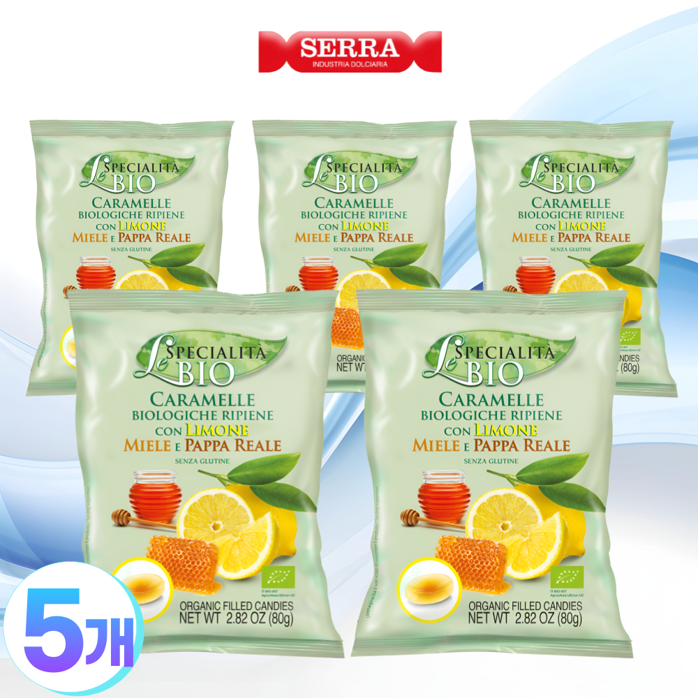 세라 유기농 사탕 과일맛 건강한 과일시럽 캔디 레몬허니, 80g, 5개 : MJ 코리아