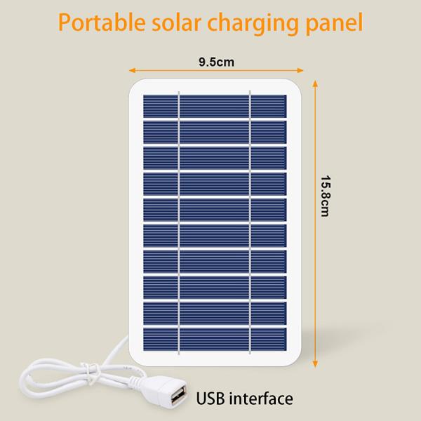 보조베터리 전화 야외 캠핑 홈 휴대용 태양 전지 패널 5V 2W 광 플레이트 USB 안전 충전 안정화 배터리 : 미쭈상회