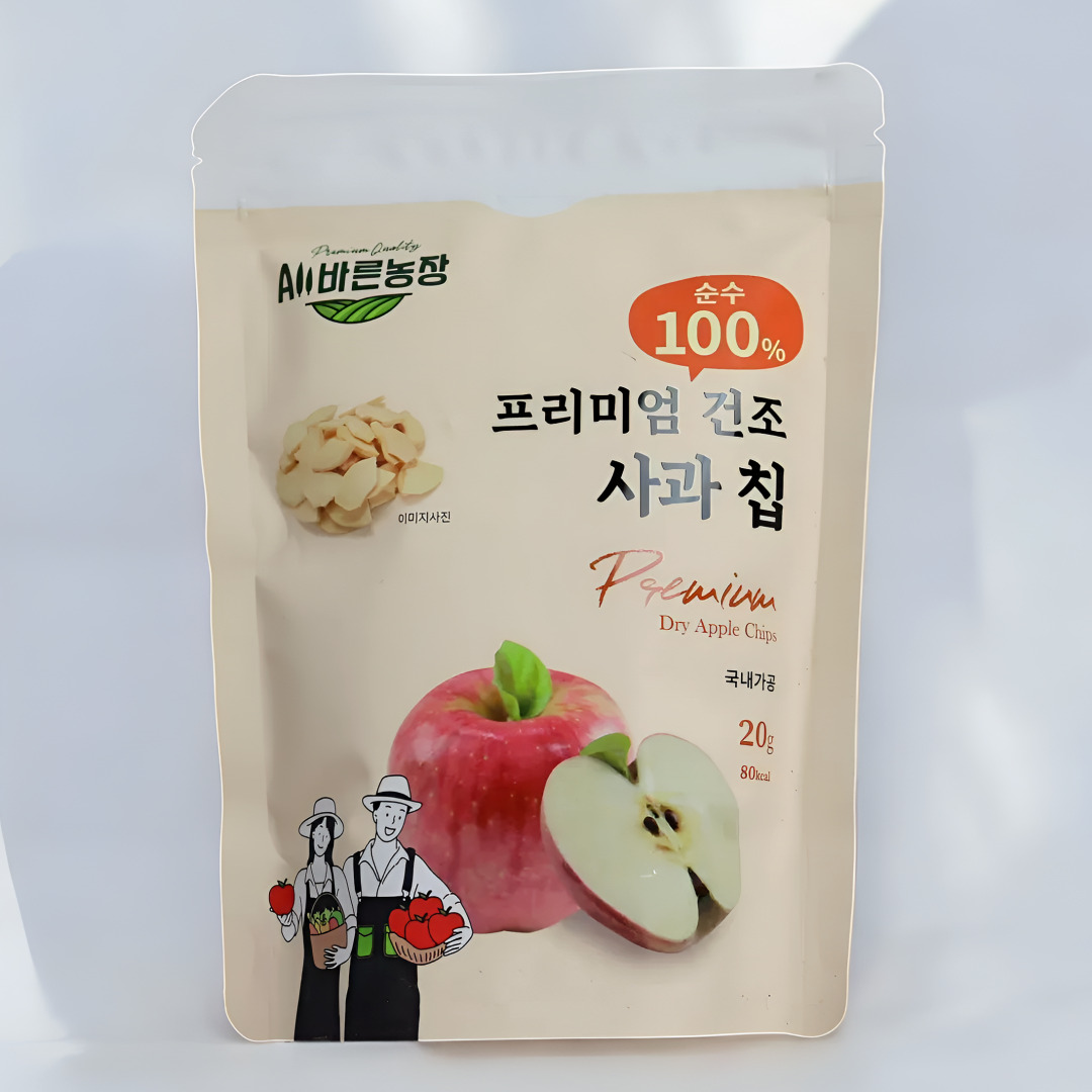 올바른농장 국내산 프리미엄 동결건조 과일 사과 칩 20g : 정진에프피씨 All바른농장