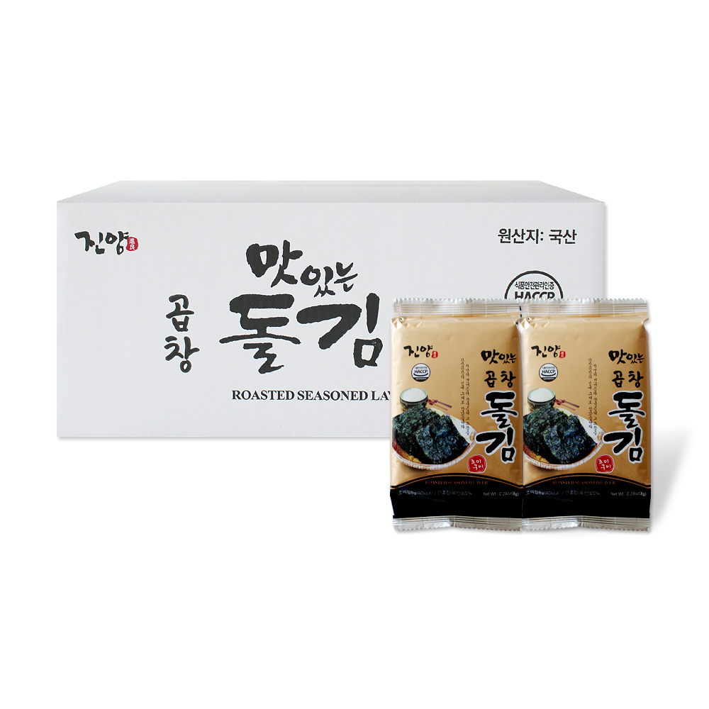 [진양김] 맛있는 곱창돌김 8g x 40봉 : 진양식품