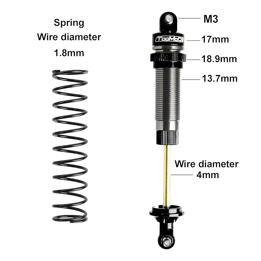 아르마 로시 보어 130MM HPI 트럭용 버기 히모토 RC 쇼크 업그레이드 타미야 교체 HSP 부품 알루미늄 오일 레드캣 업소버 TOOMOD 블랙... 