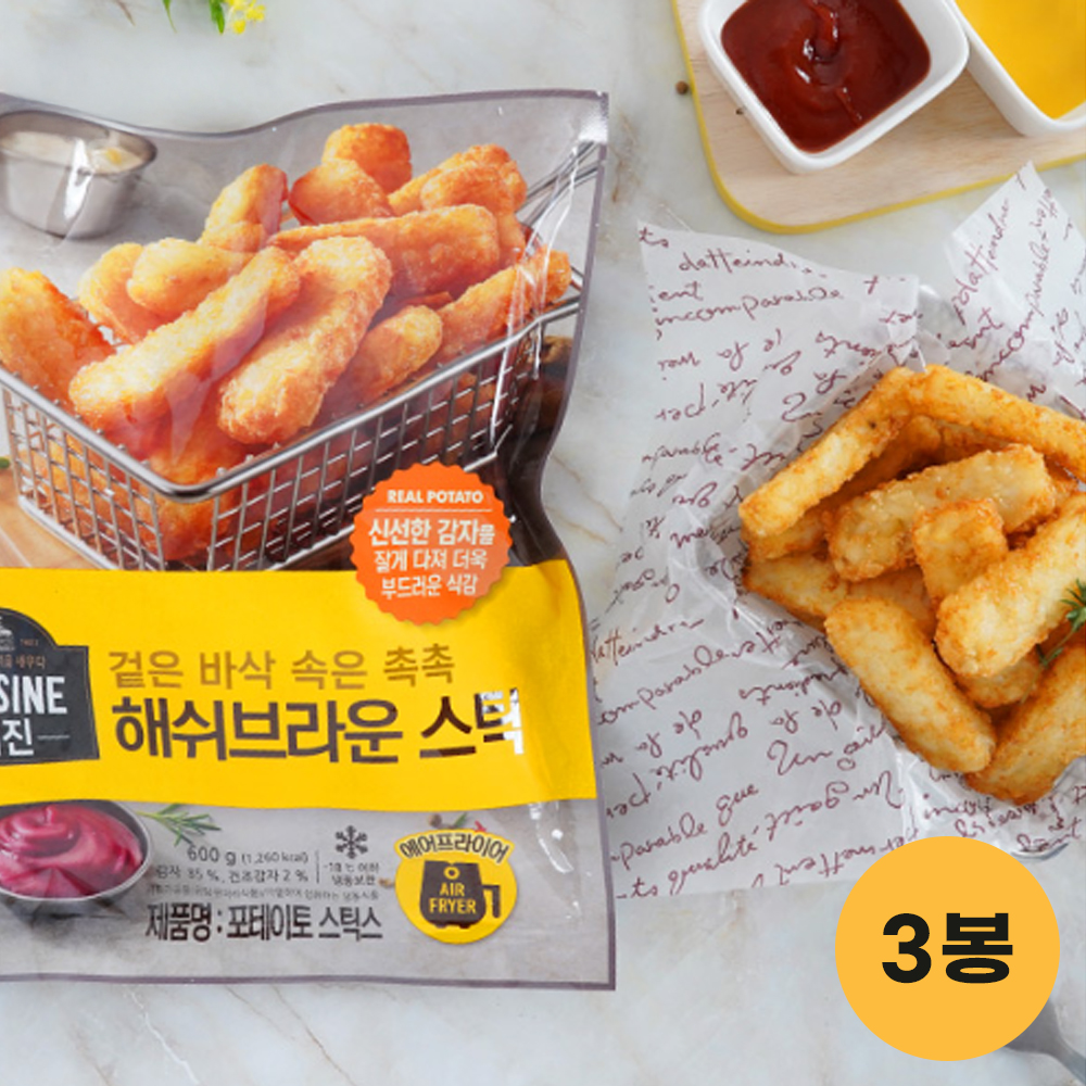 동원 퀴진 겉은 바삭 속은 촉촉 해쉬브라운스틱 600g 3개 : 세일박스야