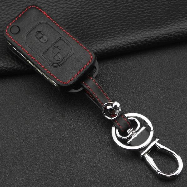 원격 2 버튼 자동차 키 가죽 악세사리 케이스 Fob 커버 벤츠 A C E S SLK E113 W 접이식 Flid : 란체몰
