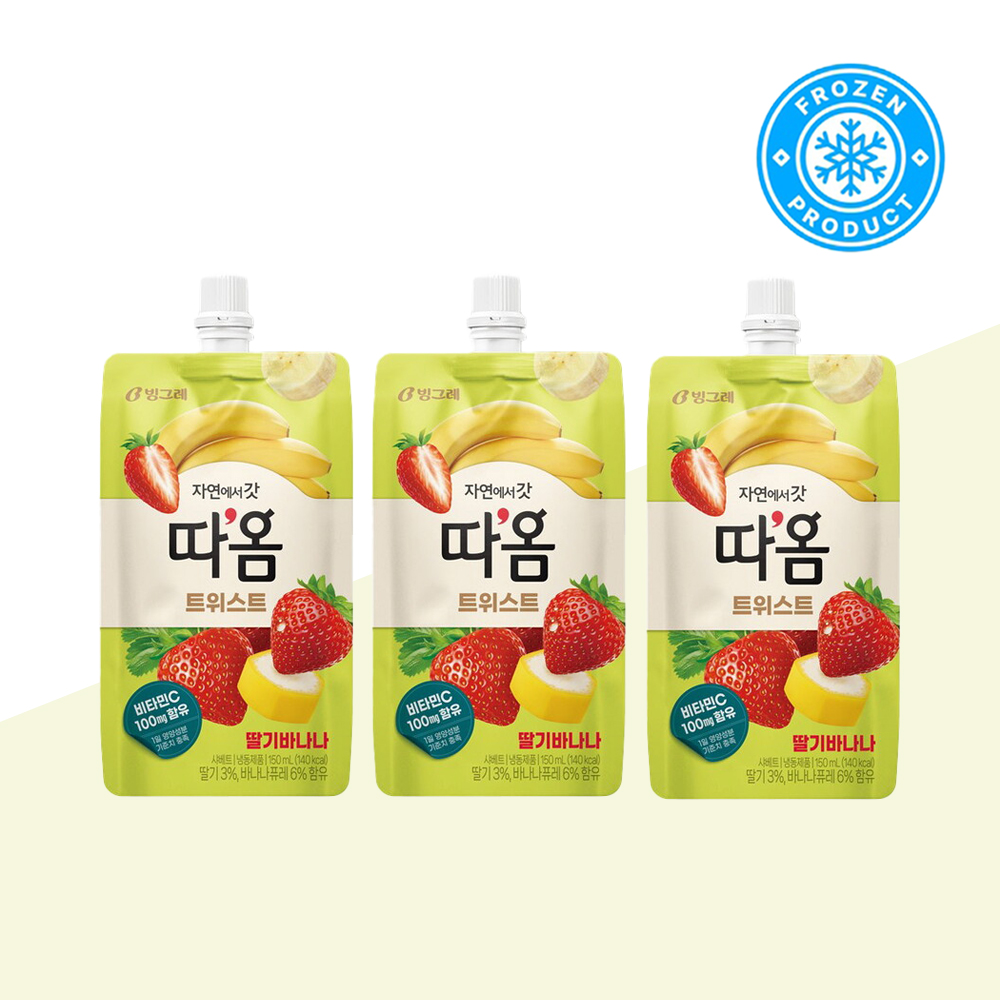 대용량 과일 튜브 아이스크림 빙그레 따옴 트위스트 딸기 바나나 24개 : 쿨아이스크림