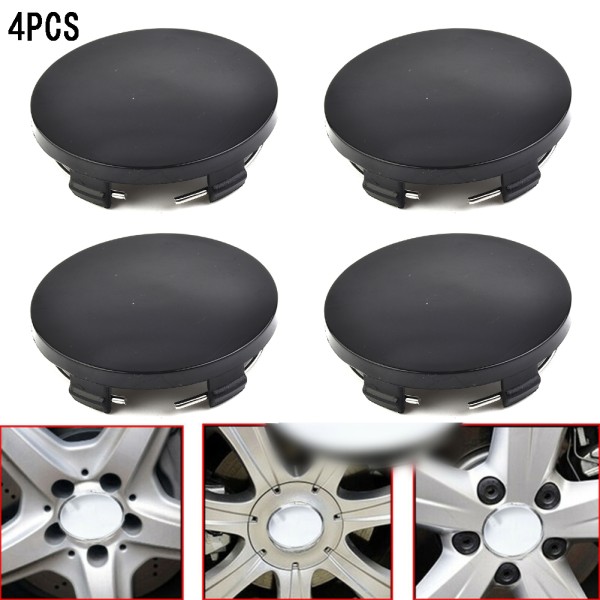 ABS 블랙 실버 차량 휠 허브 센터 캡 커버 자동차 차량용 트럭 타이어  부품 마모 60mm 4개 : 요시워터