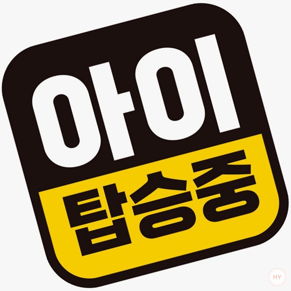 HY 아이 탑승 중 고휘도 반사 자석 스티커 자석스티커 자동차용품 : 화이쇼핑