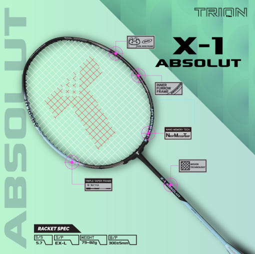 트라이온  X-1 ABSOLUT 배드민턴 라켓 : 스포영
