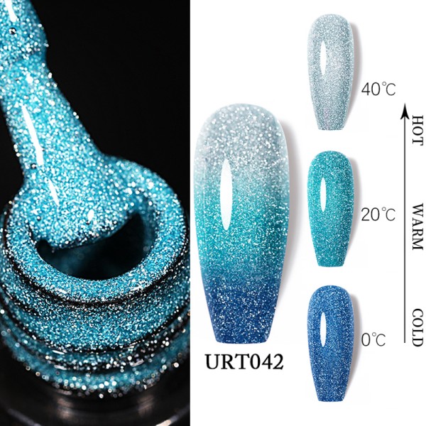 UR SUGAR 반사 열 젤 매니큐어 7.5ml 세미 퍼머넌트 UV LED 폴란드어 네일 아트 바니시 끄기 New : SolBox