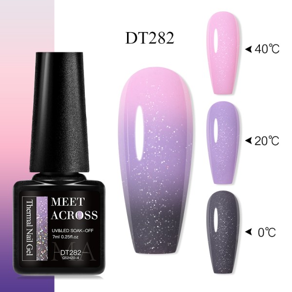 7ml Shimme 글리터 열 젤 매니큐어 3  온도 변화 겨울 세미 퍼머넌트 UV 네일 아트 바니시 흡수 : SolBox