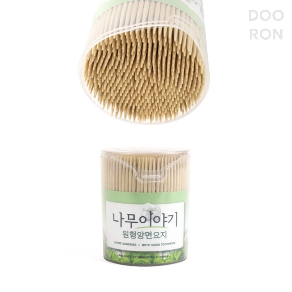 두론샵 원형통 이쑤시개 양면요지 자작나무 잇몸청결 과일픽 가정 가는 얇은 : 두론컴퍼니추천샵