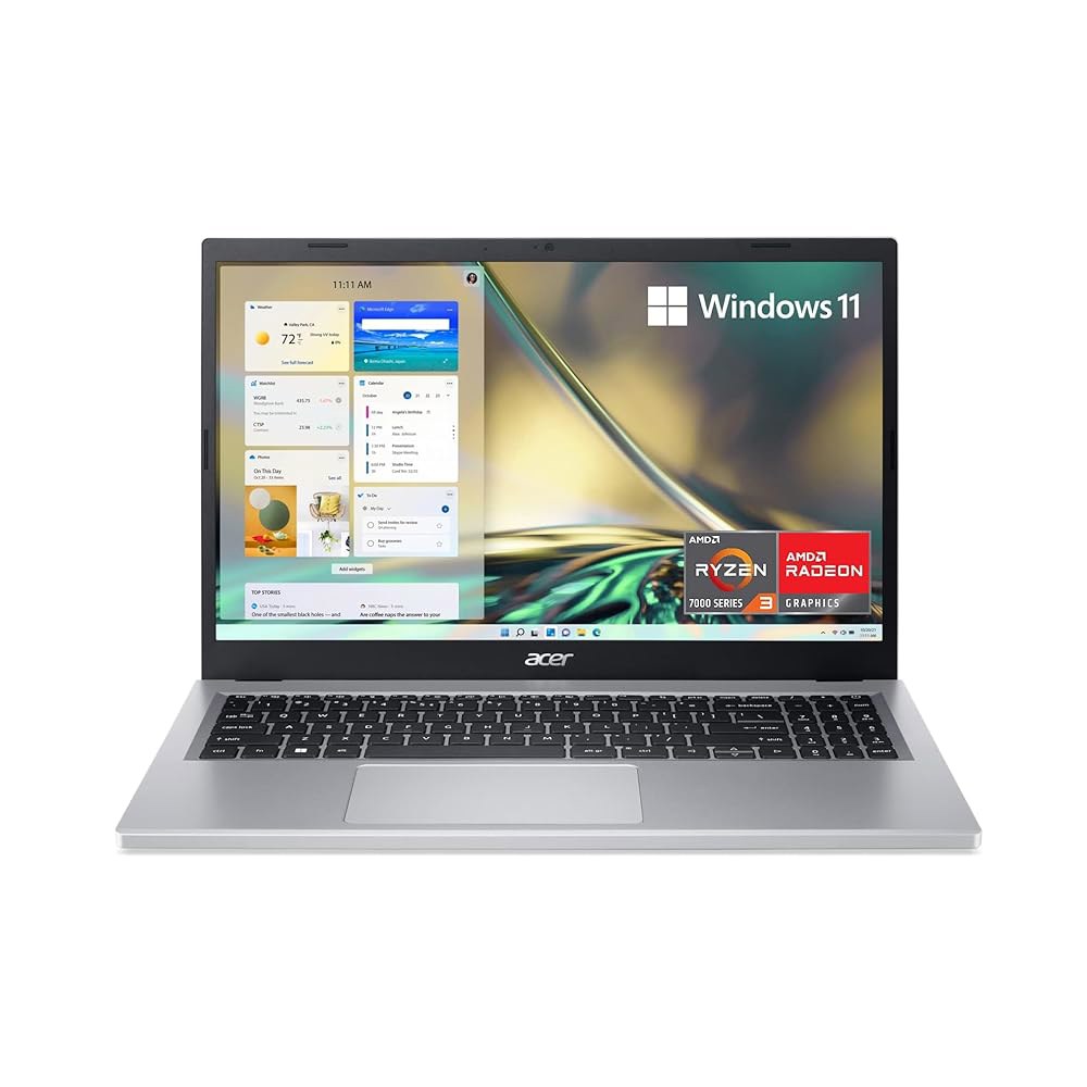 Acer Aspire 3 A315 24P R7VH 슬림 노트북 15 6인치 풀 HD IPS 디스플레이 AMD Ryzen 7320U 쿼드코어 프로세서 Radeon 그래픽스 8GB... 