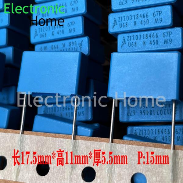 MKP 0.68uf 684 필름 캐패시터  핀 간격 15mm  680nf  450v  2W  17.5x11x5.5mm  20 개 : 아온트레이딩