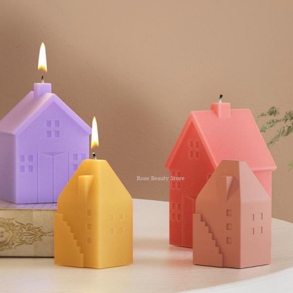 DIY 수제 나무 집 아로마 테라피 공예 크리스마스 선물 3D 하우스 캔들 실리콘 몰드 홈 데코 : 디앤무역
