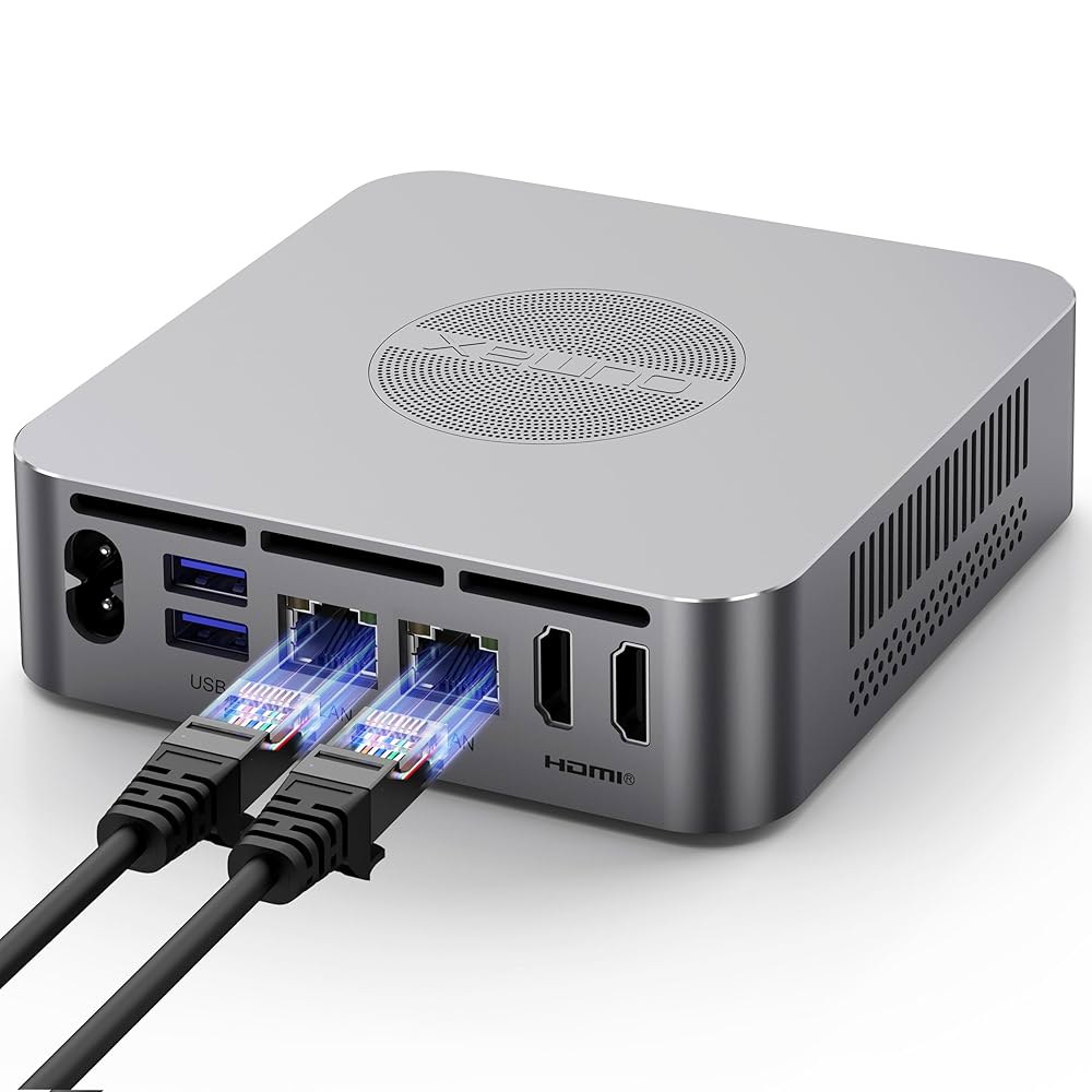 OUMAX 듀얼 LAN 미니 PC, 인텔 12세대 알더 레이크 N100(최대 3.4GHz), 16GB DDR4 500GB PCIe3.0 SSD, 컴퓨터 지원 4K HDMI, WiF... 