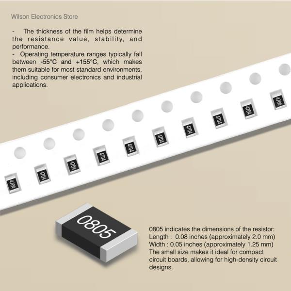 100 개  0805 SMD 칩 고정 저항기  공차 ±1% 9.1R 10R 11R 12R 13R 15R 16R 18R 1/8W 필름 : 아온무역