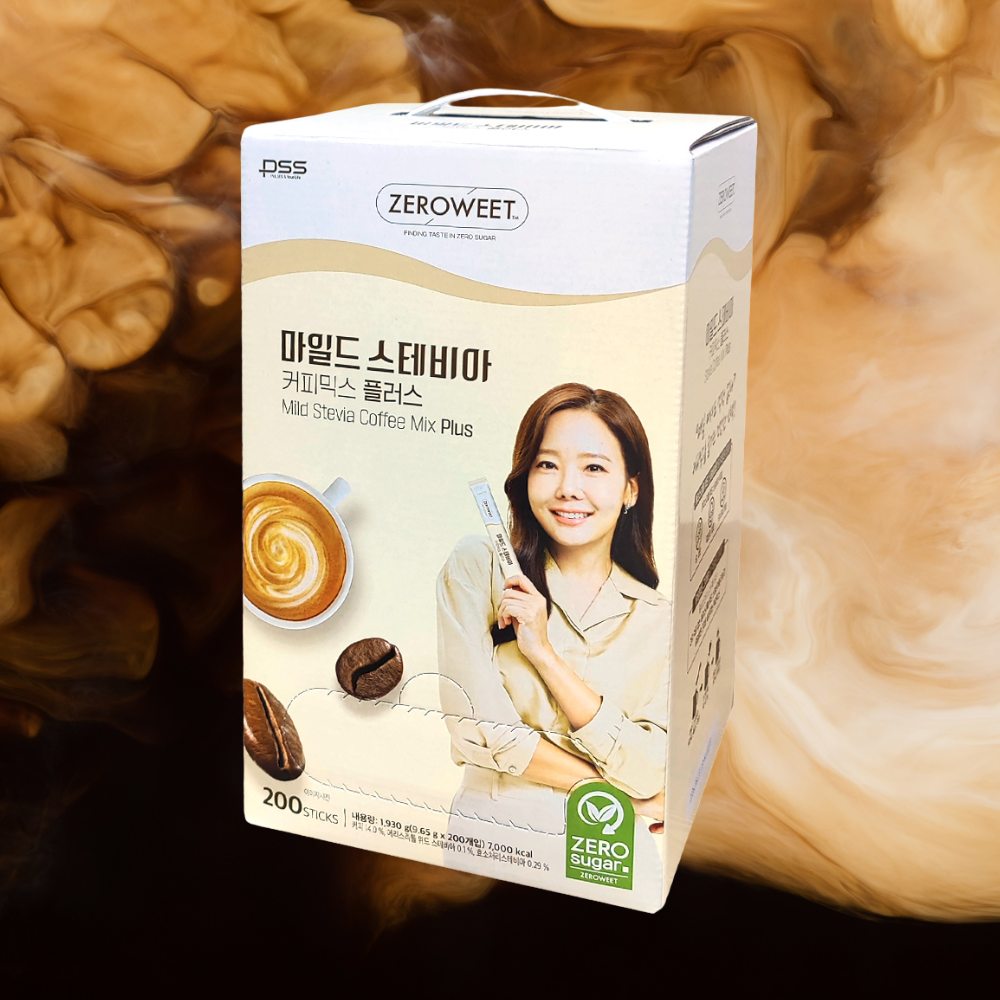 펄세스 마일드 스테비아 커피믹스 플러스 200스틱 일회용 믹스 커피 탕비실 간식 제로 슈가 : 커피몰