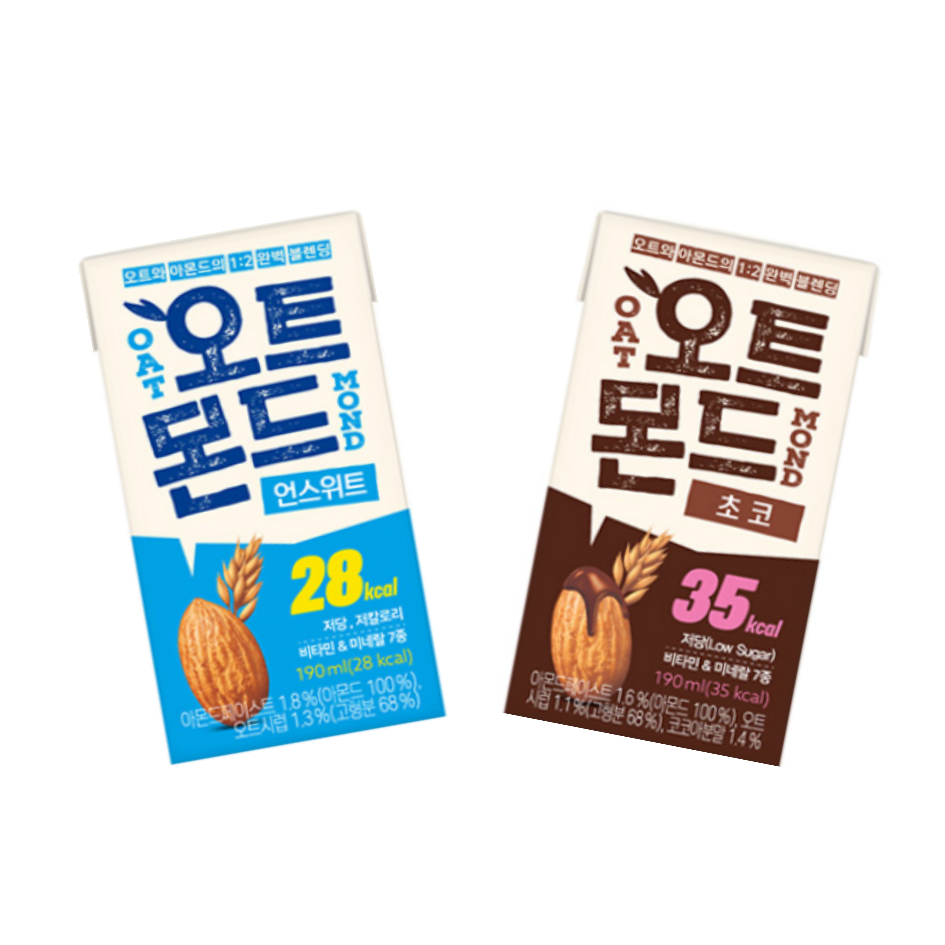 오트몬트2종 오트몬드 언스위트 초코190ml 12개씩 24팩 : 상상음료