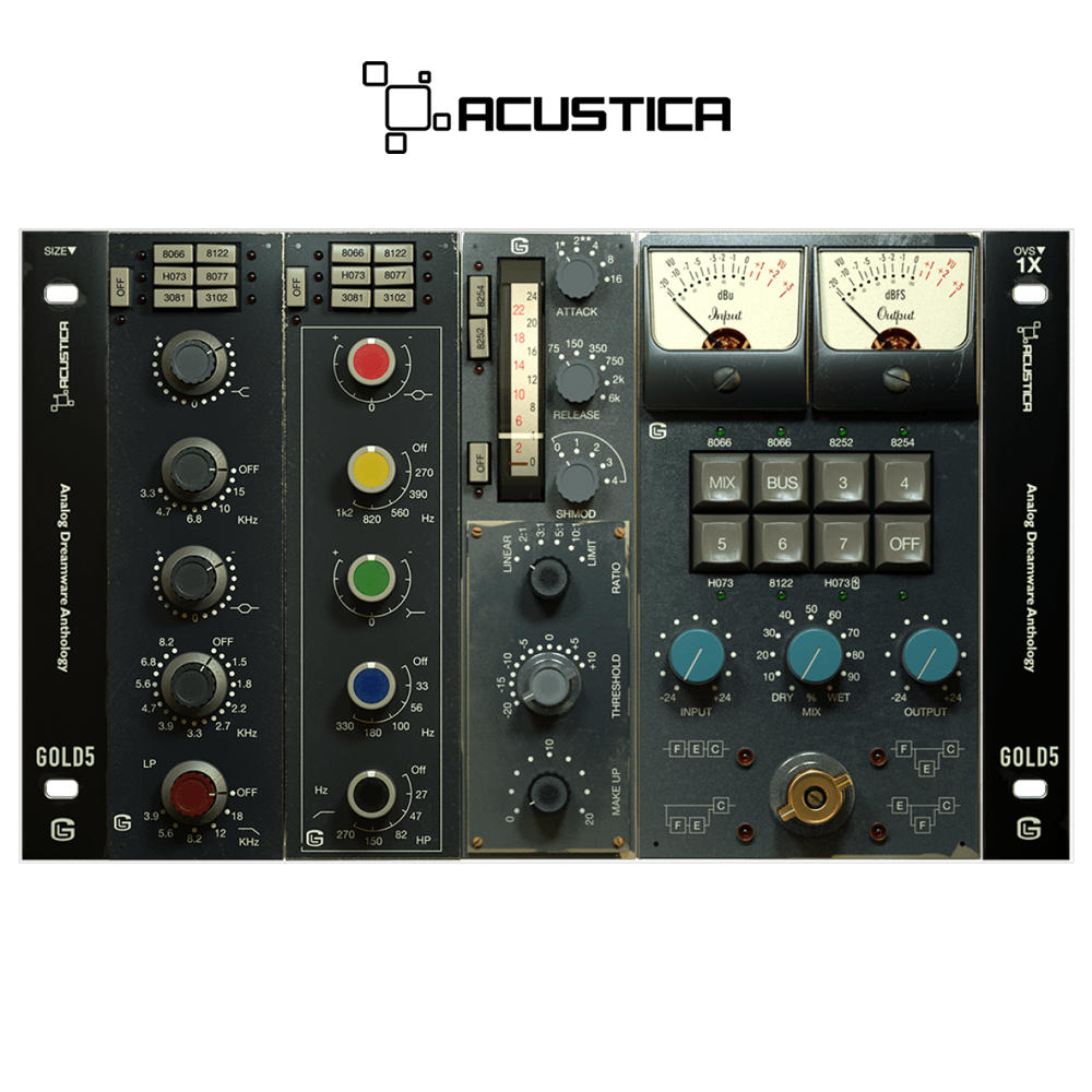 Acustica Audio Gold 5 어쿠스티카 오디오 골드 5 빈티지 콘솔 믹싱 플러그인 : 작곡가의 미디가게