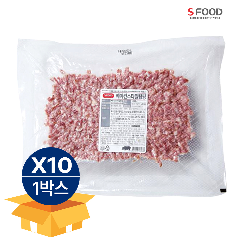 [디오] 에쓰푸드 베이컨 스타일탑핑 8mm 1kg X 10팩 : 디오에프앤씨
