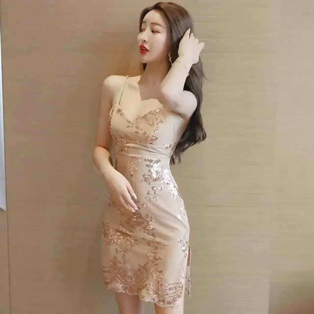 Kingfishe 여름 원피스 반짝이 섹시 미니 원피스 QZ70 : 유한회사 럭키키트레이딩